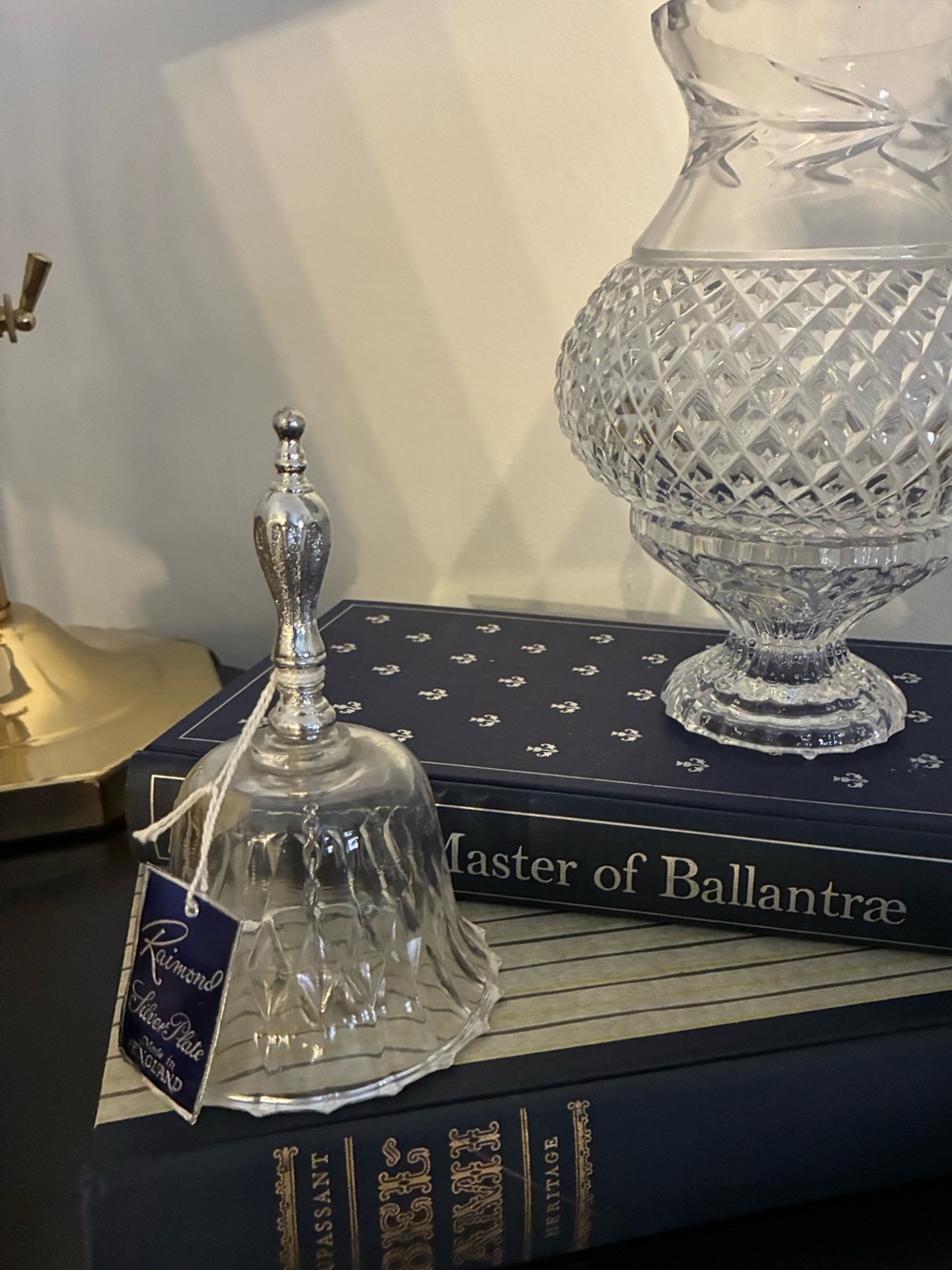 Vintage English Lead Crystal Bell Silver Plated | Grandmillennial Old Money